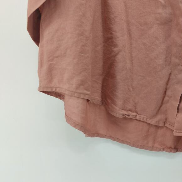 Athleta Mauve Pink Blouse Button Up Size Medium - Picture 6 of 12